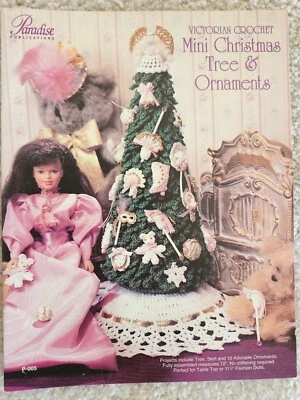 Crochet Pattern Book Victorian Lacy 12" Christmas Tree & Miniature Ornaments - Image 1 of 3