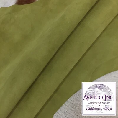 Avetco Premium Italian Kid Skin Goat Suede 3 SF Leather Hide 2-3 oz Willow - Image 1 of 4