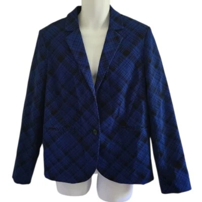 Blazer Lord & Taylor estampado azul y negro - Para mujer Foto 1 de 4