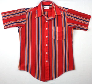 Vintage 60's-70's Now Breed By Campus Striped Short Sleeve Shirt Mens Medium - Picture 1 of 4