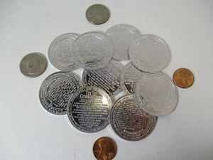 (10) Coins with The Ten Commandments on Them US Silver Dollar Size Tract s UNC - Picture 1 of 6