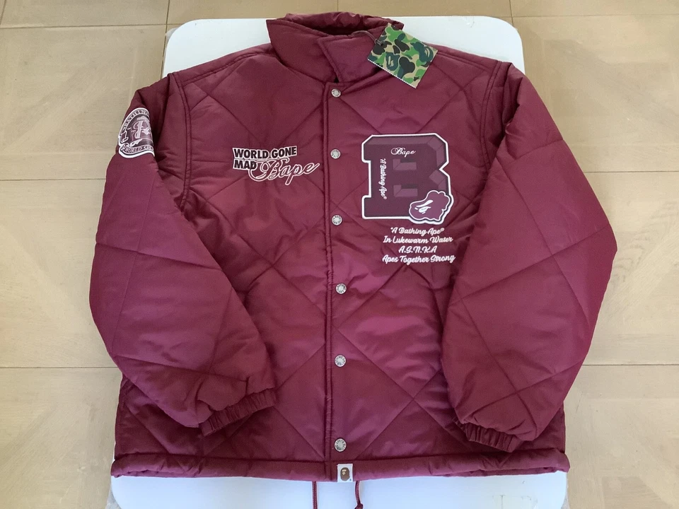 Authentic a bathing ape bape bape patch coach jacket red M new - Image 1 of 4