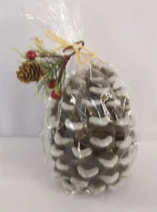 New 2 Christmas Pinecone Candles 6" Tall x 4" Diameter - Picture 1 of 1