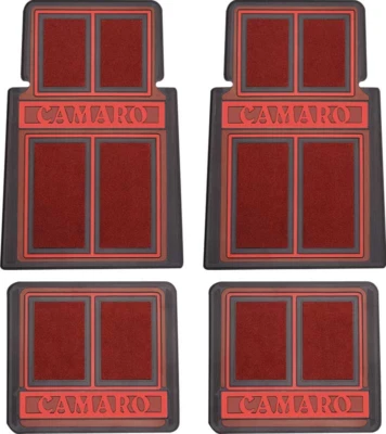 Juego de alfombrillas alfombrillas OER rojas/negras para modelos Chevy Camaro 1967-2002 Foto 1 de 3