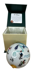 2019 Pier 1 Imports Li Bien Christmas Ornament Ski Lift Snow Dog Hand Painted - Picture 1 of 15