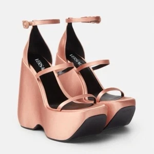 VERSACE Mauvelous Satin Printed Sandals - Picture 1 of 15