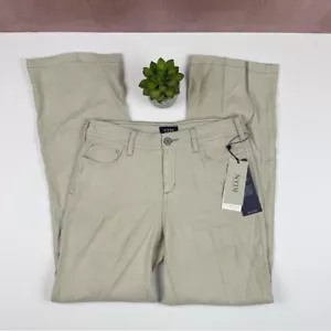 NYDJ Wylie Stone Trouser Linen Pants Tan Cream Khaki Women New 2 Petite - Picture 1 of 9