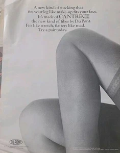 1966 Women's Dupont Cantrece thigh high stockings hosiery legs vintage Ad - Picture 1 of 1