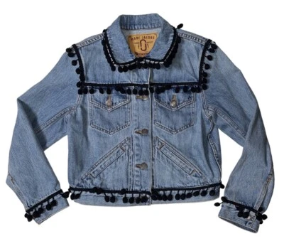 Б/у - Marc Jacobs Pom Pom кисточки украшенный джинсовая куртка женщин (размер S) - Изображение 1 из 4