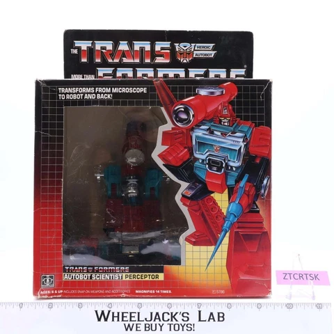 Perceptor W/ INSERT TRAY Boxed 1985 Vintage Hasbro G1 Transformers Action Figure Cover