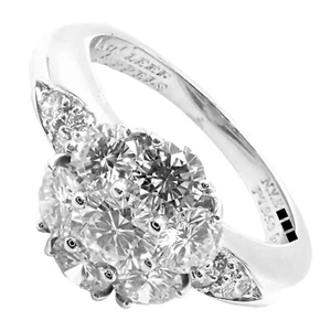 Autentico! Anello Fiore Fleurette Diamante Van Cleef & Arpels Platino - Foto 1 di 11