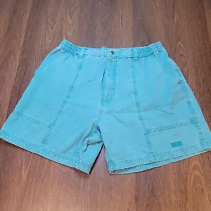 Vintage 90s Newport Blue Bermuda Shorts Men’s 36 L/XL Fit Elastic Teal - Picture 1 of 8