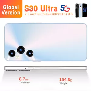 Unlocked 7.3" Android Smartphone 8GB+256GB Cell Phones Dual SIM 5G Mobile Phone - Picture 1 of 24
