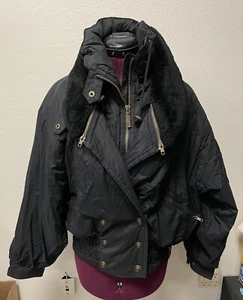 VINTAGE LADIES OSSI SKIWEAR SNOW JACKET BLACK SIZE LARGE - Picture 1 of 5
