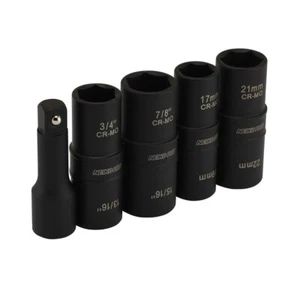 5pc 1/2" Dr. Thin Wall Flip Impact Socket Set For Auto RIMS TIRES LUG NUTS - Picture 1 of 5