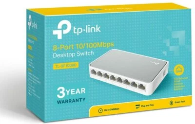 NEW Ethernet Network Port 8 Desktop Switch TP Link Lan Office Home Box Internet - Image 1 of 4