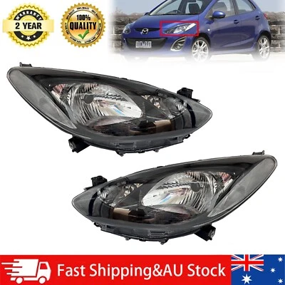 For Mazda 2 DE Neo Maxx Genki Sport 2007-2014 Pair LH+RH Head Lights Black - image 1 of 4