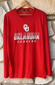 OKLAHOMA OU Sooners Size Large Champion Long Sleeve Red Pullover Shirt - Picture 1 of 7