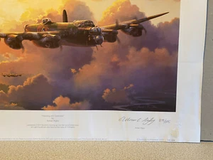 RAF Bomber Command  AVIATiON  art print  Lancasters of No.619 Sqn DAMAGED - Picture 1 of 5