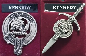 Insignia de peltre o falda escocesa cresta del clan escocés Kennedy - Imagen 1 de 3