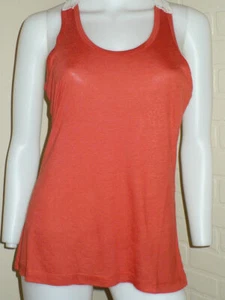 NEU ROSTIG ORANGE BASISTANK MIT GEHÄKELTER SPITZE RÜCKSEITE TUNIKA TOP BOHO L - Bild 1 von 4