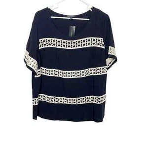Lane Bryant gestreifte Bluse marineblau Gr. 14 16 - Bild 1 von 4