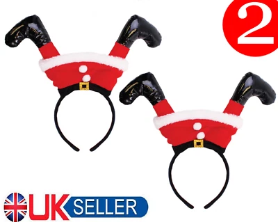 2 diadema festiva al revés piernas de Santa Claus motivo Alice diadema Navidad Foto 1 de 3