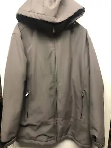 Abrigo Chaqueta de Invierno Impermeable Gris con Doble Cremallera con Capucha Para Hombre Grande Usado en Excelente Condición - Imagen 1 de 8