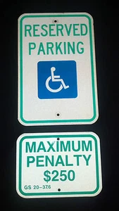 Reserved Handicap Parking  and Maximum Penalty $250 Sign  WE SHIP FAST  - Picture 1 of 1