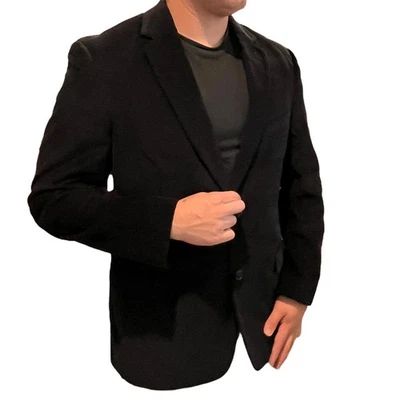 Mens Black Corduroy Blazer Jacket Size Large Fall NWOT Holidays Old Money Fall - Image 1 of 4