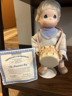 Ashton Drake Precious Moments The Drummer Boy Porcelain Doll with Stand COA - Image 1 of 4