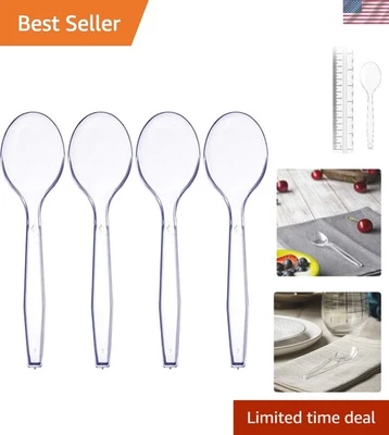 50 Elegant Clear Plastic Soup Spoons - Medium-Weight, BPA-Free Convenience - Image 1 of 4