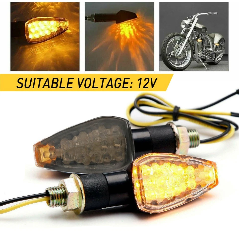 Indicador de señal de giro LED luz ámbar intermitente montaje empotrado motocicleta universal Foto 1 de 4