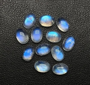 AAAAA  100% Amazing  Rainbow Moonstone Blue Fire  Oval Shape Cabochon Size 5X7MM - Picture 1 of 20