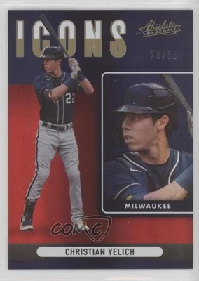 2022 Panini Absolute Icons Spectrum Red /99 Christian Yelich #I-10 - Image 1 of 2