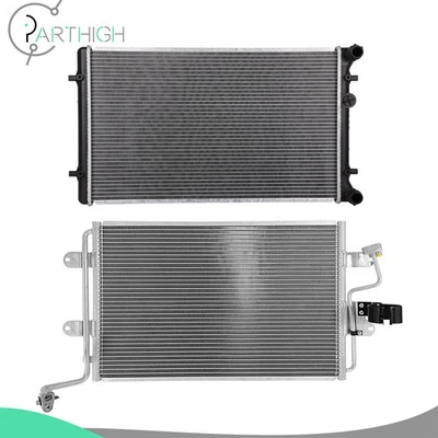For 1999-2005 Volkswagen Golf Jetta Car Radiator & A/C Condenser Cooling Kit - Image 1 of 4