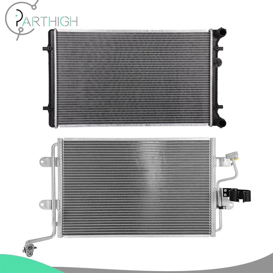 For 1999-2005 Volkswagen Golf Jetta Car Radiator & A/C Condenser Cooling Kit Foto 1 de 4