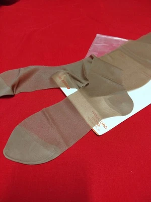MECATEX CALZE AUTOREGGENTI RHT VINTAGE T 9 1/2 beige STOCKING RUBINO tripla rete - Immagine 1 di 4