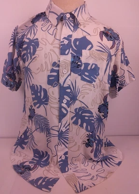 Disney Stitch Boys Button Down Tropic Alien SS Shirt Size L (10-12) - New.   - Image 1 of 4
