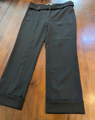 Pantalones al tobillo rectos PRADA Italia 40 EE. UU. para mujer 4 negros 96 % lana virgen dinero antiguo Foto 1 de 4