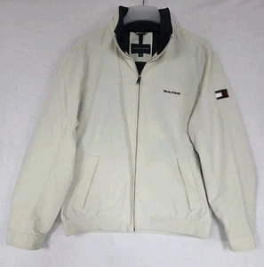 Tommy Hilfiger Men’s Jacket Size XL Beige Zip Up Bomber Lightweight Logo Casual - Picture 1 of 13