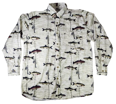 Michael Austin Rugged Wear Men’s M Fishing Shirt Long Sleeve Cotton Button Down - Image 1 of 4
