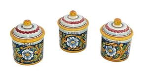 SET BARATTOLI SALE ZUCCHERO CAFFE' IN CERAMICA BAROCCO ART 8 - Picture 1 of 1