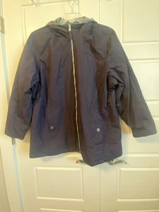 White Stag Jacket Womens Purple 2X Reversible Hooded Raincoat Windbreaker Lining - Picture 1 of 20