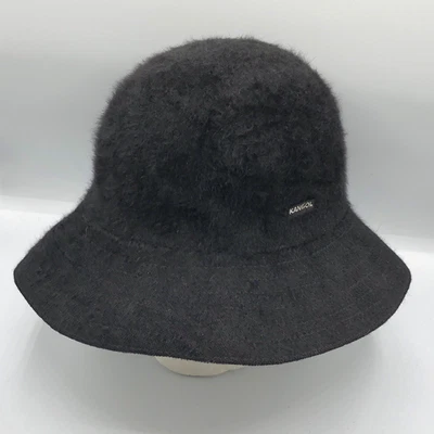 Sombrero de cubo negro mezcla de angora Kangol Blue Furgora Godfather Trilby para hombre grande Foto 1 de 4