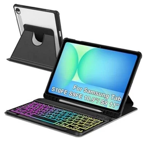 Case with For Galaxy Tab S10 FE/S9 FE 10.9-inch/S9 11-inch Black + Black - Picture 1 of 7