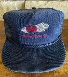 Gorra de camionero vintage de pana/malla a presión de pana American Tube Company stock nuevo/antiguo - Imagen 1 de 8