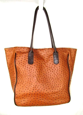Bolsa tote Loma Vista of Texas couro marrom avestruz shopper extra grande - Imagem 1 de 4