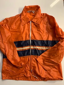 Vintage 70er Jahre HOLLYWOOD DESIGN Herren orange blau gestreift Nylonjacke Größe M - Bild 1 von 8