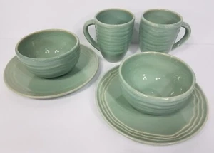 6 piezas. Pfaltzgraff Seychelles Blue Lagoon 2 platos 2 cuencos 2 tazas vajilla - Imagen 1 de 12
